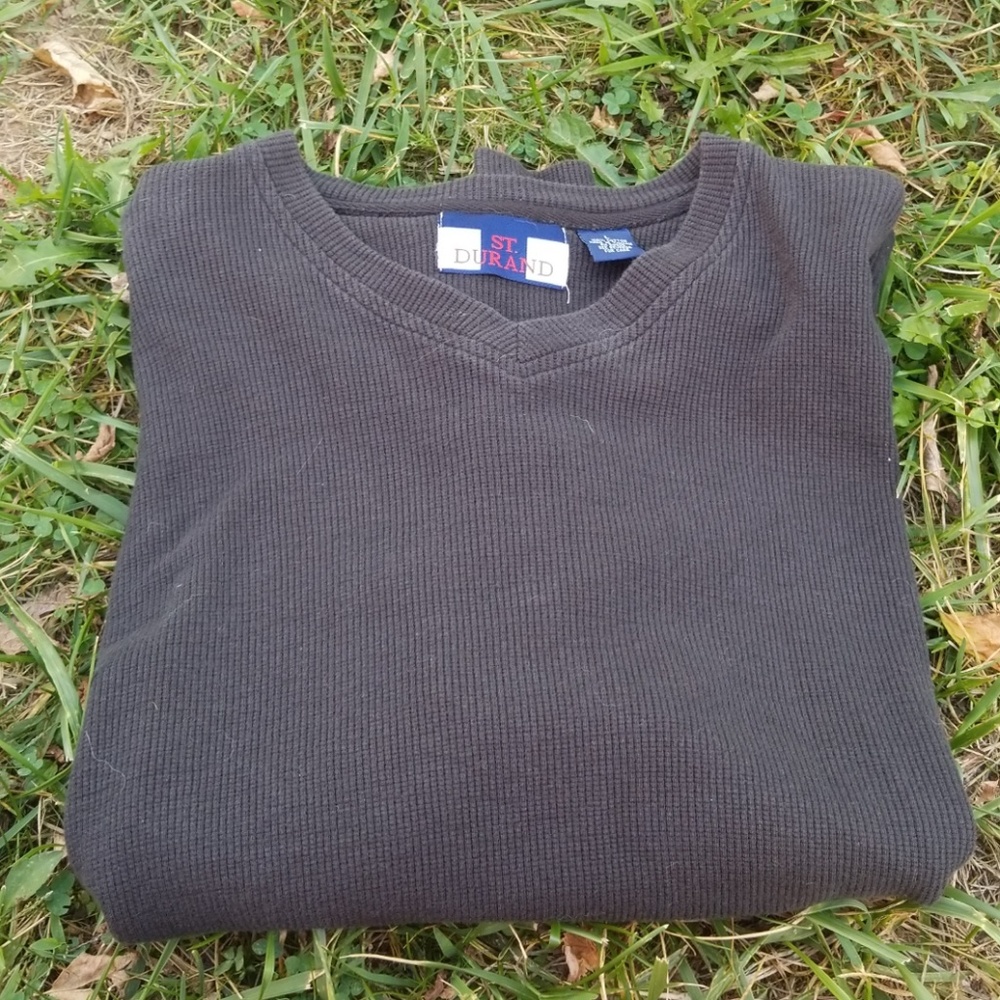 St. Dutand mens black long sleeve shirt.